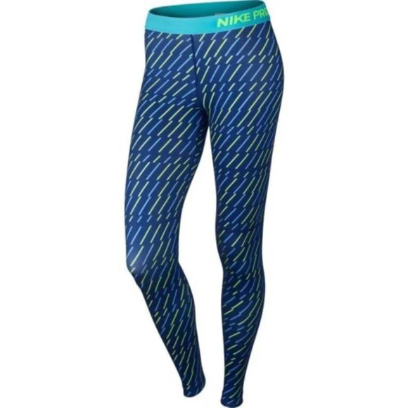 Women's Nike Pro Core Bolt Print Compression Tights - Picture 1 of 9